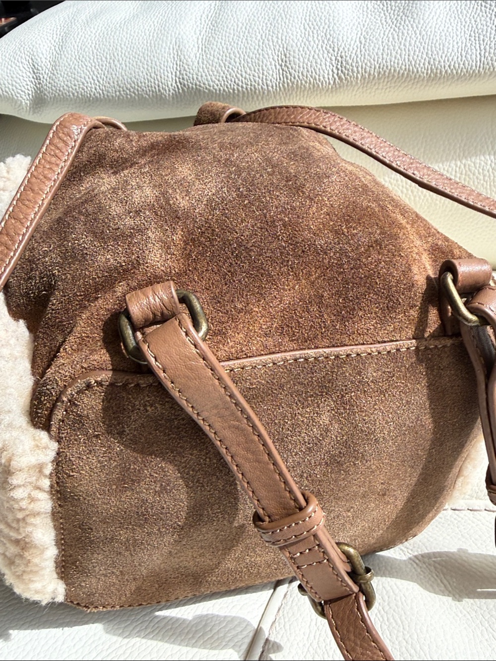 UGG Suede Leather-Trimmed Backpack - Picture 8 of 17